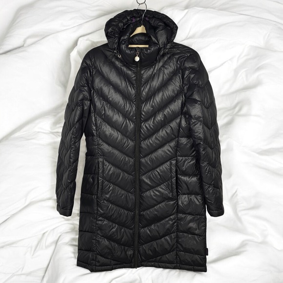 Calvin Klein Jacket Womens Medium Packable Lightweight Premium Down Hooded Coat - Picture 1 of 13